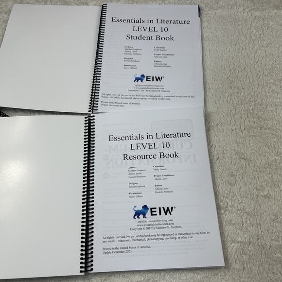 Essentials In Writing & Literature Books Level 10 Student, Resource, Teacher EIW - Picture 7 of 11